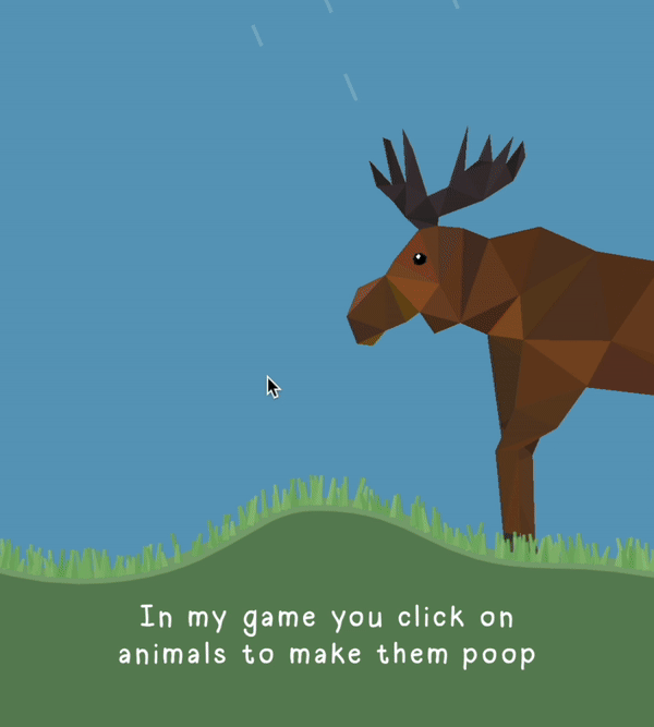 A moose entering a forest habitat in PolyPine