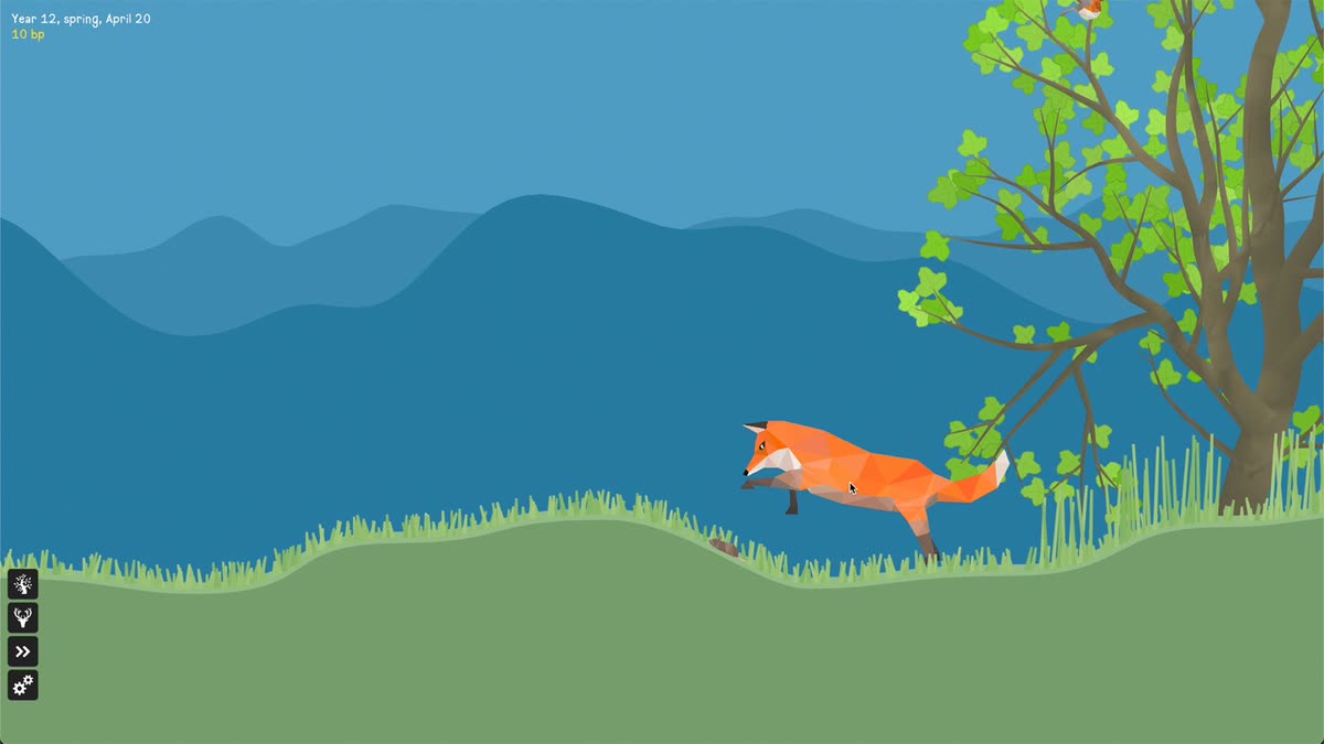 A fox hunting in a PolyPine forest